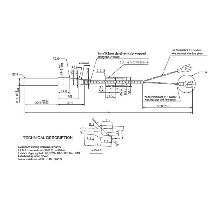 Gas Fireplaces Thermocouple Thermogenerator for Stove Water Heater Fittings