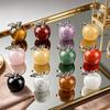 DIY Necklace Pendant Fruit Shape Natural Faux Crystal Pendant with Electroplated Silver Leaf Buckle 20mm Mini Ornament