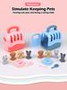 8pcs/set Cute Dog Pet Basket Family Toys Dog Doll Set Dog Cage Toys Scene Playing Toys Christmas Decoration Gifts