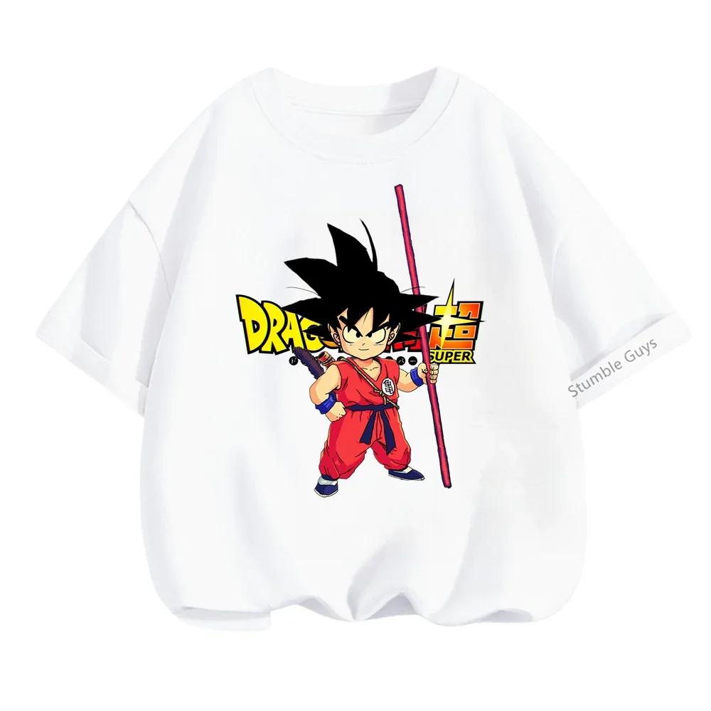 Dragon Ball Super Kid Goku Cotton T-Shirt Men's Plus Size Summer 2026 Casual Sports Fashion Short Sleeve Tee Y2k