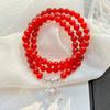 6Mm Pigeon Blood Red Vitreous Natural Chalcedony Bracelet Bracelet