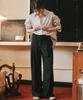 MALOUPE 2155 Single-Pleat Belted Wide Pants (Navy)