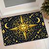 1pc Flannel Mat Individual Zodiac Sun Moon Star Rays Meteor Pattern Entrance Door Mat Bedroom Living Room Non-Slip Foot Mat Home Entrance Floor Mat