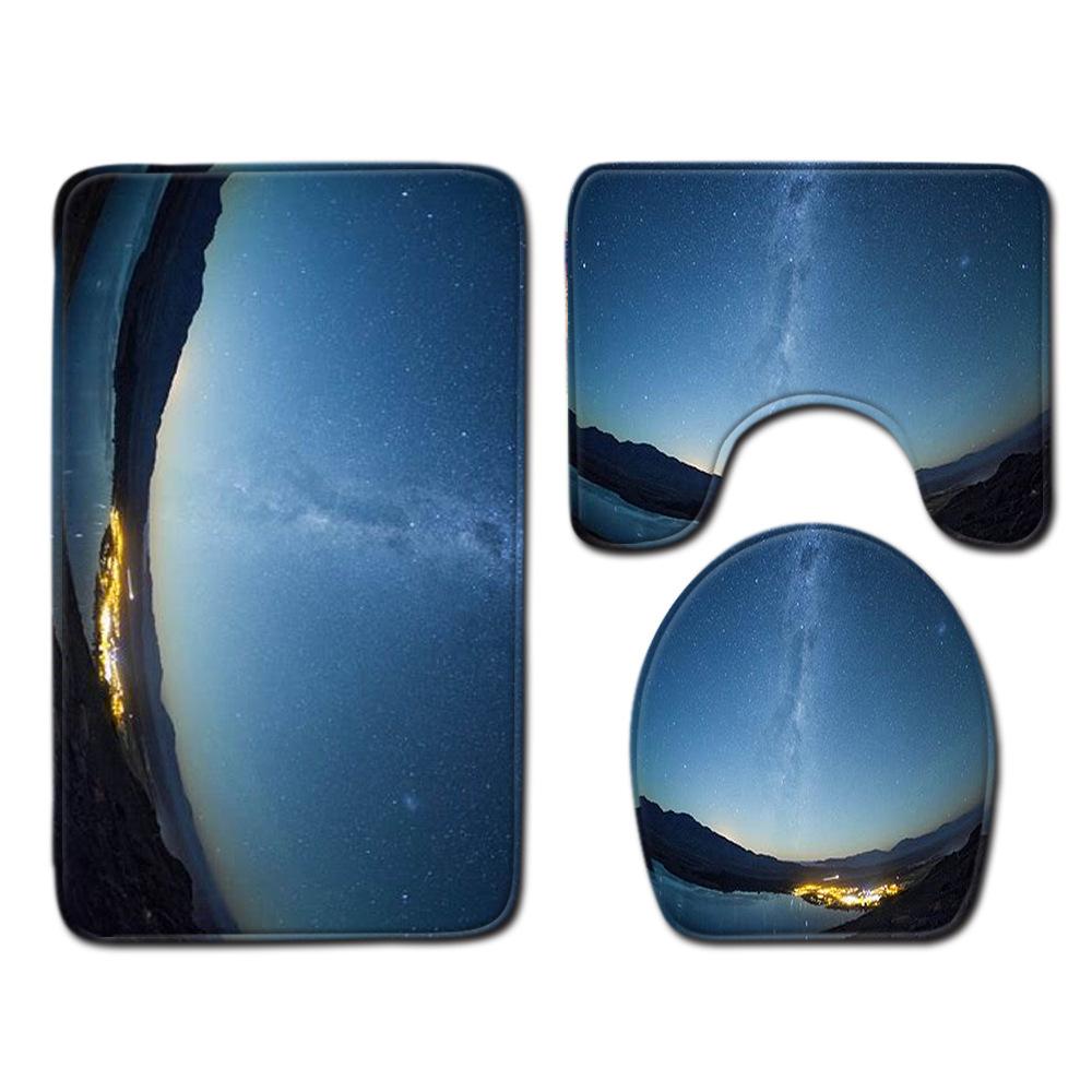 Landscape Bathroom Floor Mat Toilet Three-Piece Set