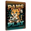 Cute Cartoon Cat Gaming Controller Metal Tin Sign Retro Pixel Art Home Decor for Kids Room Bedroom Wall Hanging