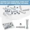 Motorcycle Handlebar Lever Pivot Bolt in Low Carbon Steel Material,M10 Flat Slotted Head,M6 Threading,Overall Lenght 32mm,Compatibel with 25mm