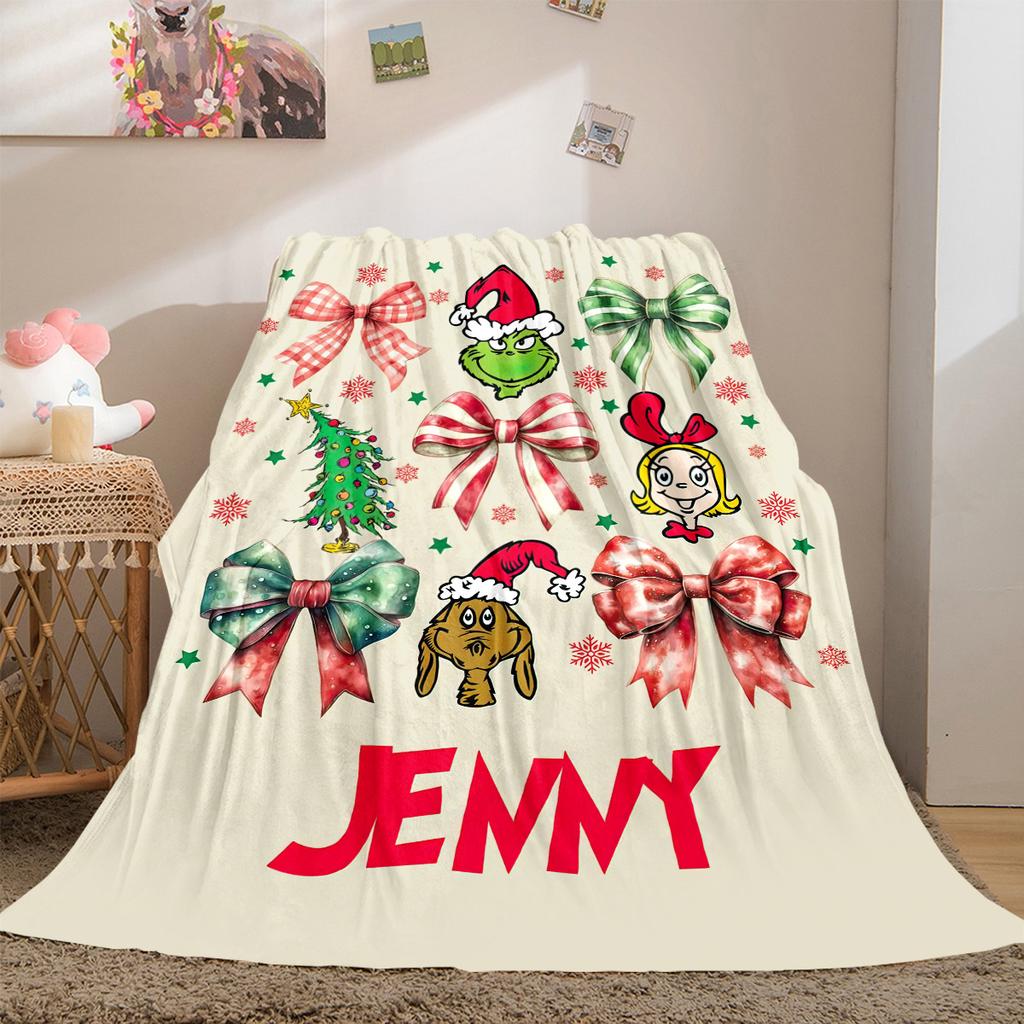 Christmas Gift Comedy Movie How the Grinch Stole Christmas blanket home warming, four season bed decoration sofa cover flannel throwing blanket K10