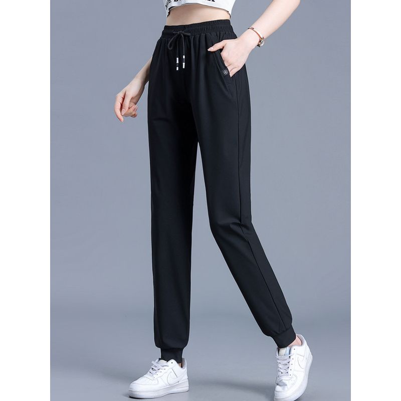 Summer New Arrival Ice Silk Leggings Women's Loose Four-Sided Stretch High Waist Straight-leg Quick-Drying Pants Plus Size Casual Pants Women's Thin