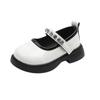 Children's black small leather shoes, spring and autumn 2025 new cute bow pearl performance single shoes, girls' small leather shoes