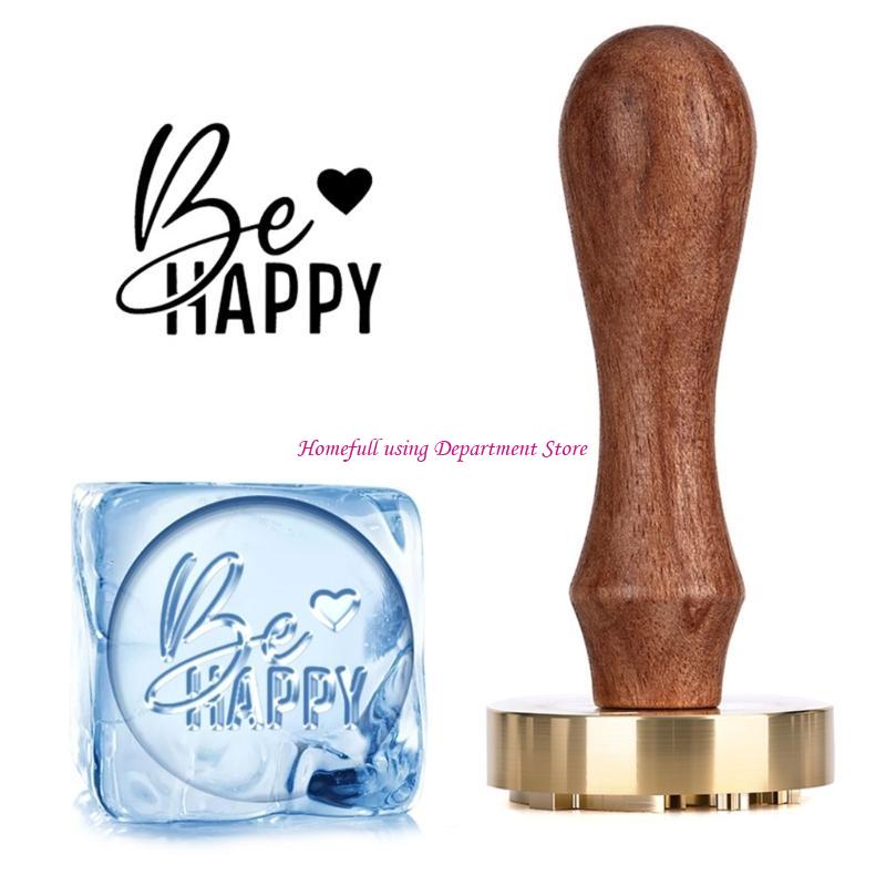 Retro Carved Metal Ice Stamper Handle Ice Embossing Tool For Ice Desserts Chocolate Cocktails Party Supplies