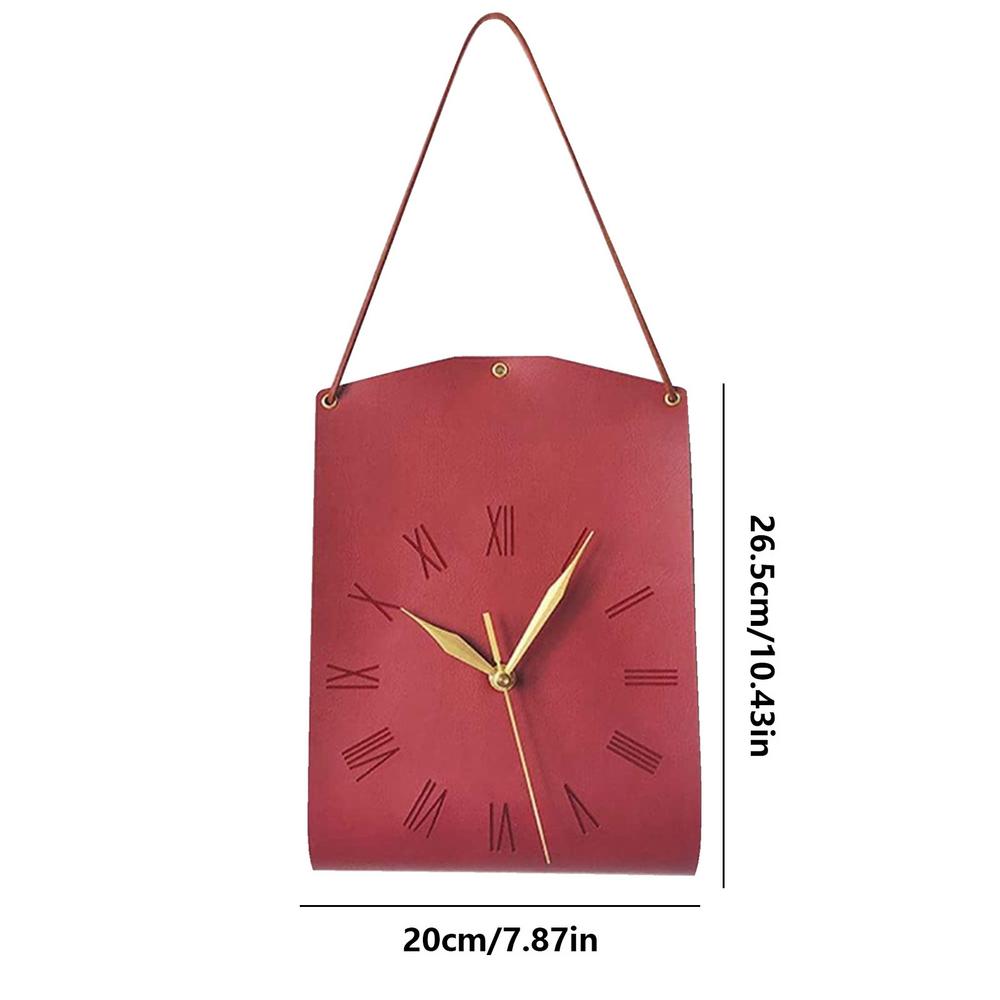Indoor Wall Clock Silent Modern Clock Diner Room Clock PU Leather Clock Vintage Clock Decorative Wall Clock for Home Living Room