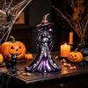 Goth Style Interior Accessories Halloween Witch Figurine, Resin Black Cat Statue with Pumpkin, Retro Seasonal Holiday Ornament Sculpture, Gothic