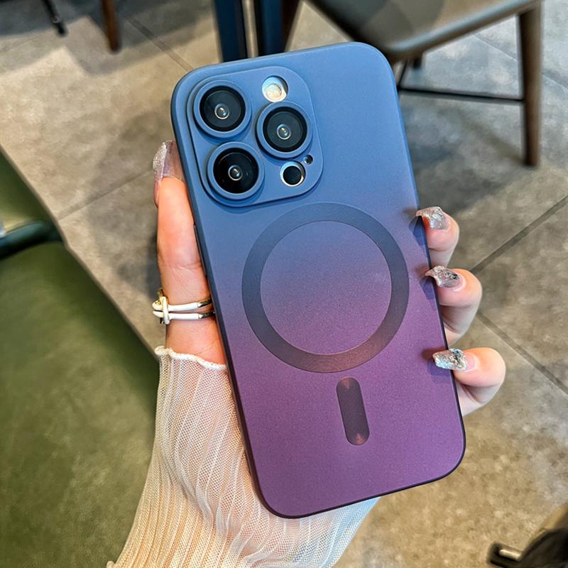 Luxury For Magsafe Gradient Silicone Multicolour Shockproof Case for iPhone 16 15 14 13 12 11 Pro Max Wireless Charging Cover