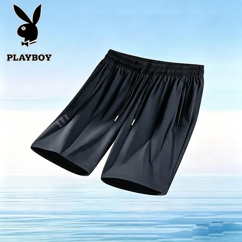 PLAYBOY Men's Ice Silk Quick Dry Loose Fit Shorts