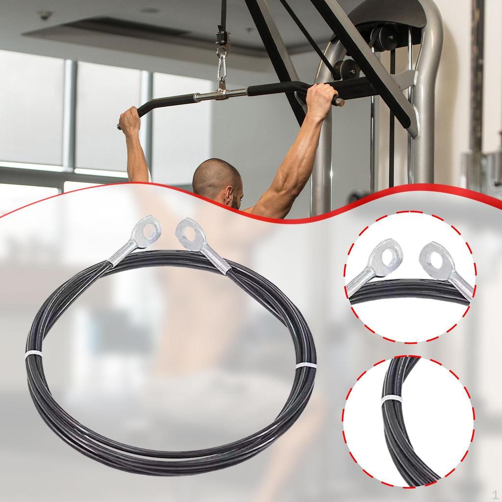 Fitness Pulley Cable 6 mm Heavy Duty Attachment Practical Wrists Arms Forearms Training Accessory