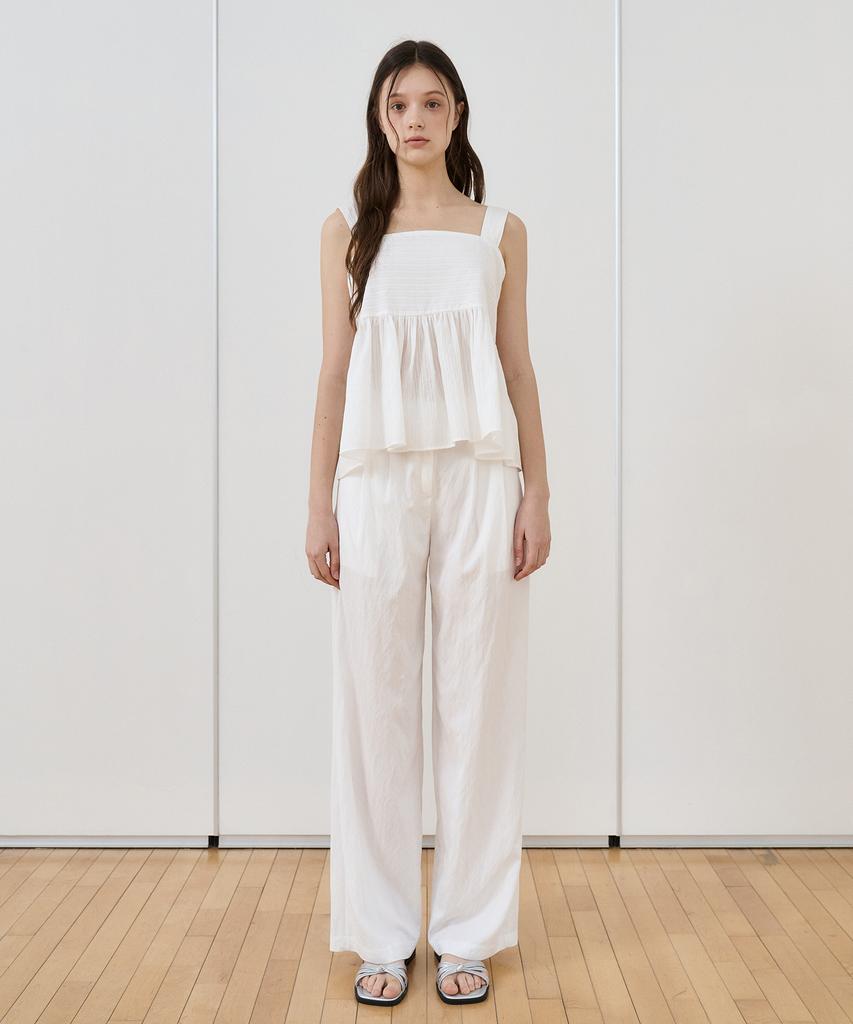 BIBYSEOB Square Neck Sleeveless Blouse White [T52]
