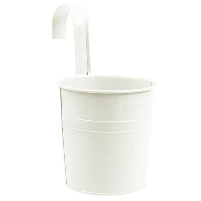 10 Colors Metal Iron Flower Wall Hanging Flower Plants Pot Hook Bucket Tin Garden Planter Pots Balcony Hanging Succulent Basket