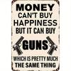 Vintage Metal Wall Poster Gun Decor Man Cave Gift