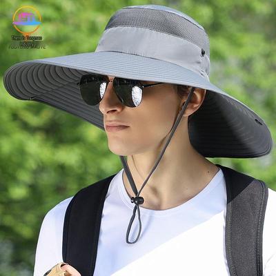 Herren Sommer Wasserdichter Sonnenhut: Outdoor-Sonnenblende mit breiter Krempe zum Angeln und Bergsteigen
