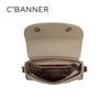C.BANNER Crossbody Bag, Leather Handbag, Shoulder Bag, Grey