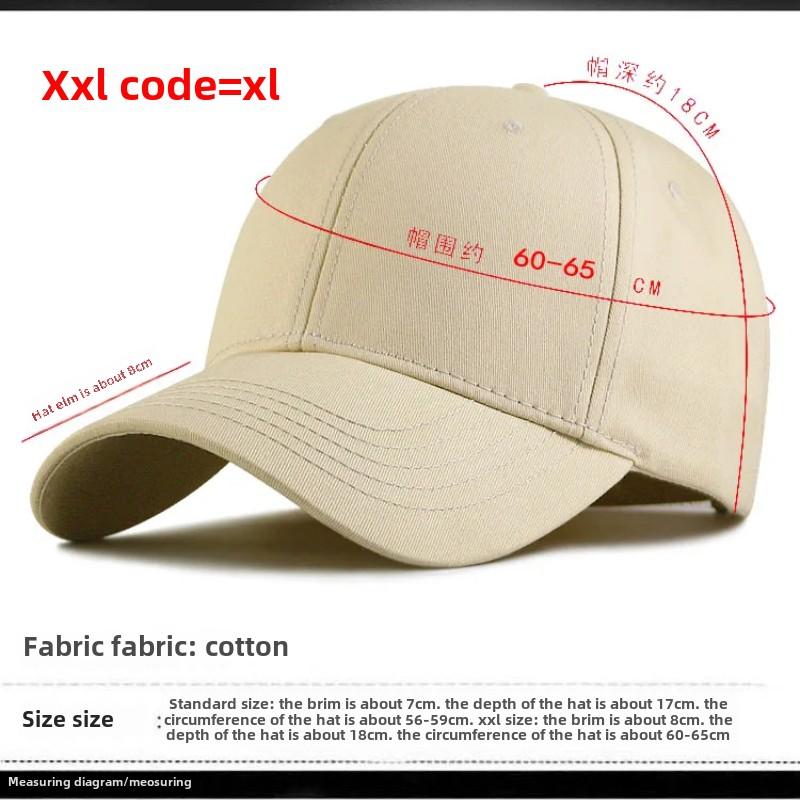 Chapeaux de Sport Uni en Coton Solide pour Homme Casquette de Soleil Unie pour Dame Casquettes Snapback Hiphop Casquette de Baseball pour Tête Large 57-60cm 61-68cm