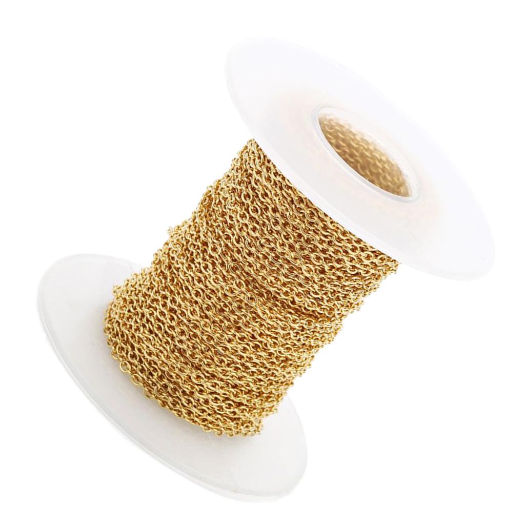 

10 ярдов DIY стальной трос с открытым звеном, цепочка для изготовления ювелирных изделий, аксессуар 1 мм 1.5mm золотистый