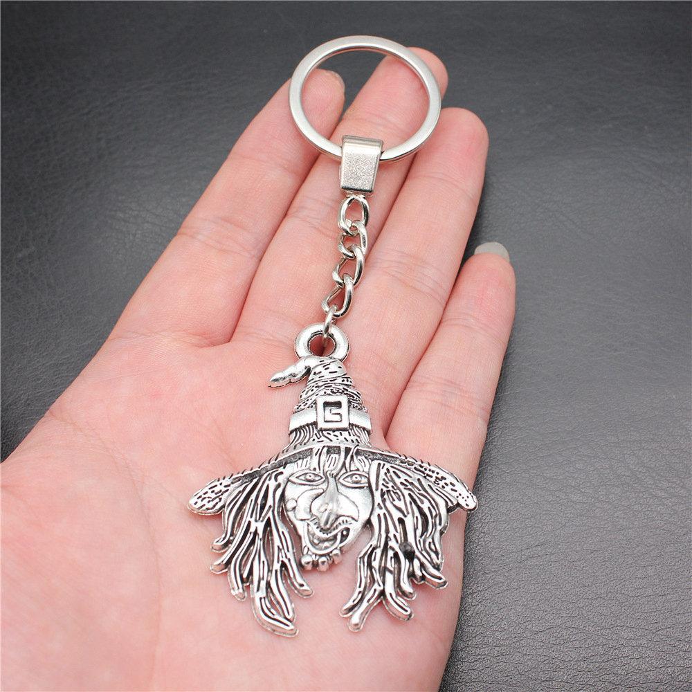 Chiefs Pharaohs Buddha Spiritual Amulet Pendant Antique Bronze Metal Keychain with 30mm Ring for Couples