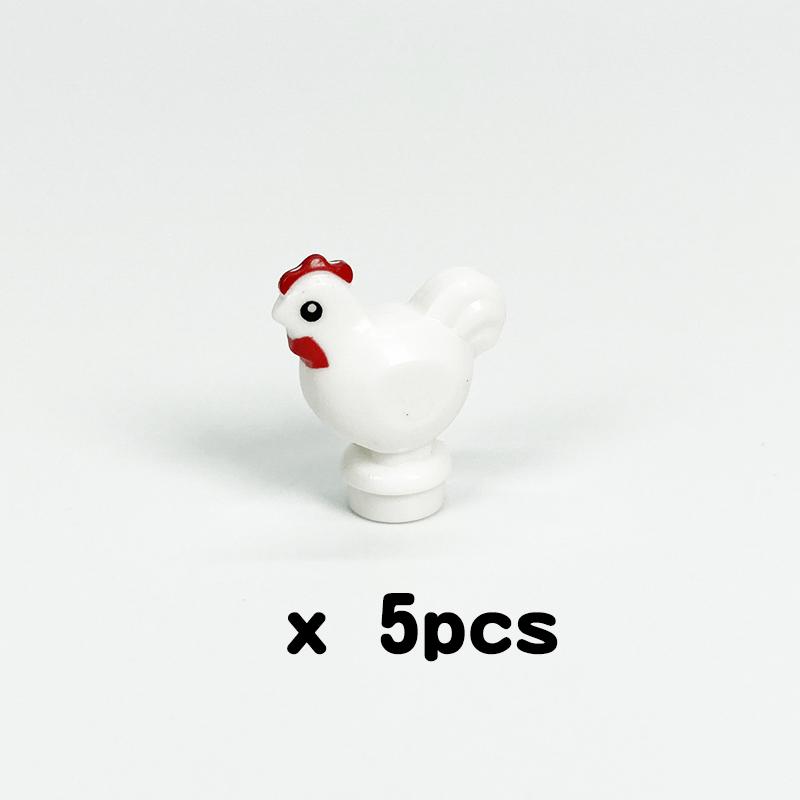 MOC Bauernhoftiere Bausteine Süße Haustiere Schweine Huhn Tiger Panda Hai Stadt Zubehör DIY Teile Steine Spielzeug Lernbausteine