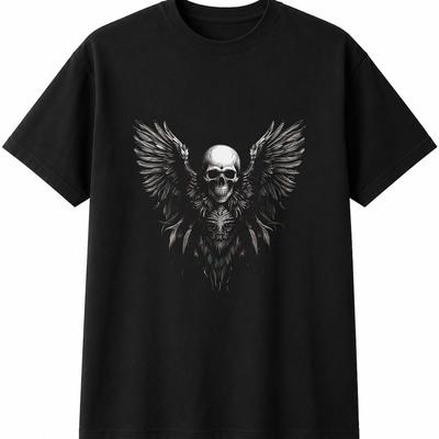 Winged Skull Mens Womens T-Shirt Gothic Dark Unisex Novelty Gift Tee Funny