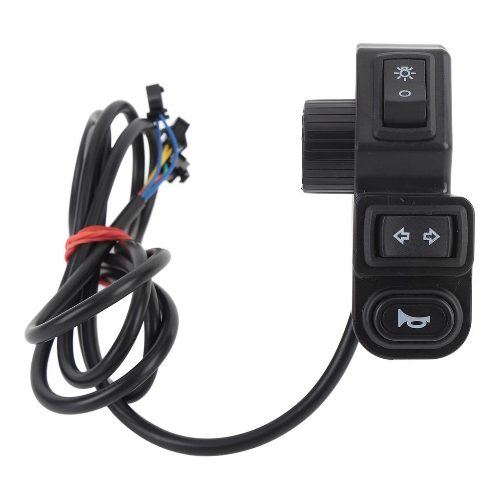 Motorcycle Horn Turn Signal Headlight Switch 4.9ft Cable 3 In 1 Scooter Handlebar Control Switch
