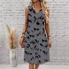 Plus Size V Neck Sleeveless Secluded Bamboo Woodland Stream Print For Casual Summer Vacation