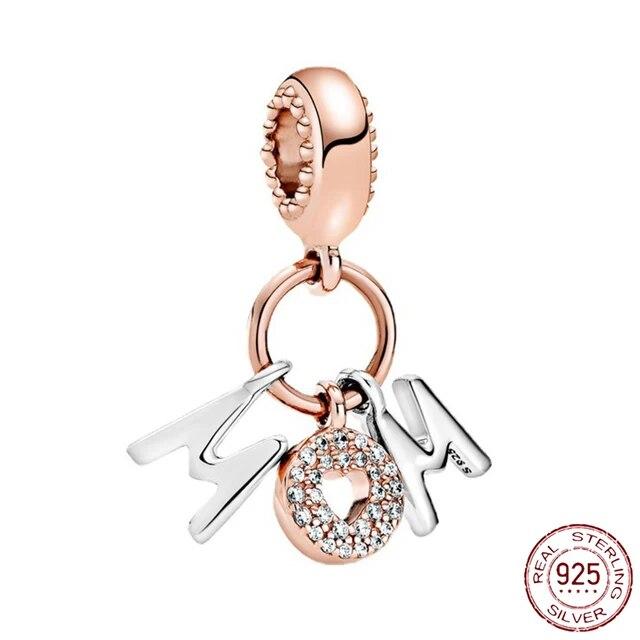 925 Sterling Sølv Hjerte & Mamma Dangle Dream Catcher Charm Fit OriginalNew Armbånd DIY Smykker For Dame Armbånd DiyBeads