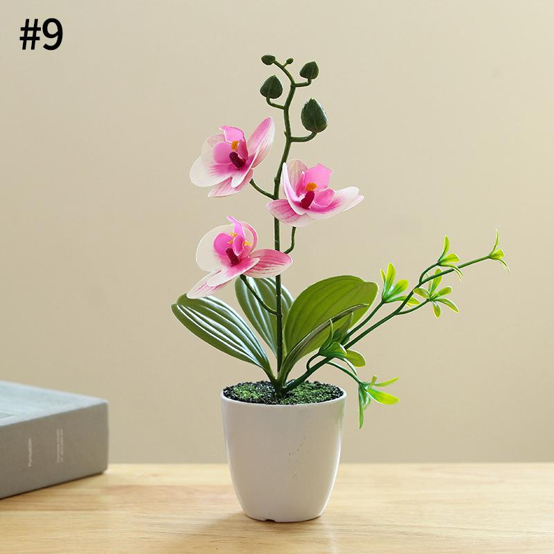

3D орхидея искусственная бабочка орхидея бонсай с горшком имитация бабочка орхидея бонсай искусственный цветок свадебное украшение flores