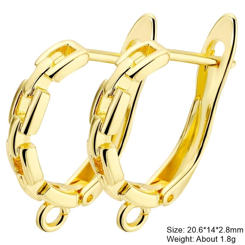 Juya 2 4 Pcs/Lot DIY Anti-Allergy Gold Silver Plated Schwenzy Fastener Ear Wire Hooks Women Earrings Accessories Supplies