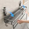 Suction Cup Bathroom Rack Shower Shelf Toilet Space Aluminum Wall Hanging Shampoo Rack Bathroom Organizer No Drill Wall Shelf