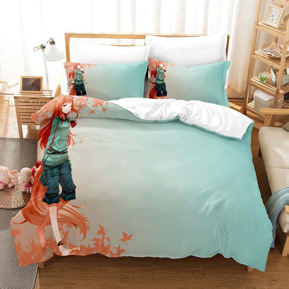 3D Druck Anime Spice and Wolf Bettwäsche Set Einzelbett Twin Full Queen King Size Bettset Erwachsene Kinder Schlafzimmer Bettbezug Set Heimtextilien
