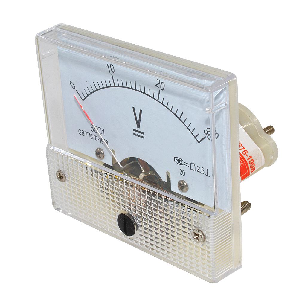 DC 0-30V 85C1 Voltmeter Analog Volt Panel Voltage Meter Panel Mechanical Pointer Voltmeter Gauge Measuring Tool