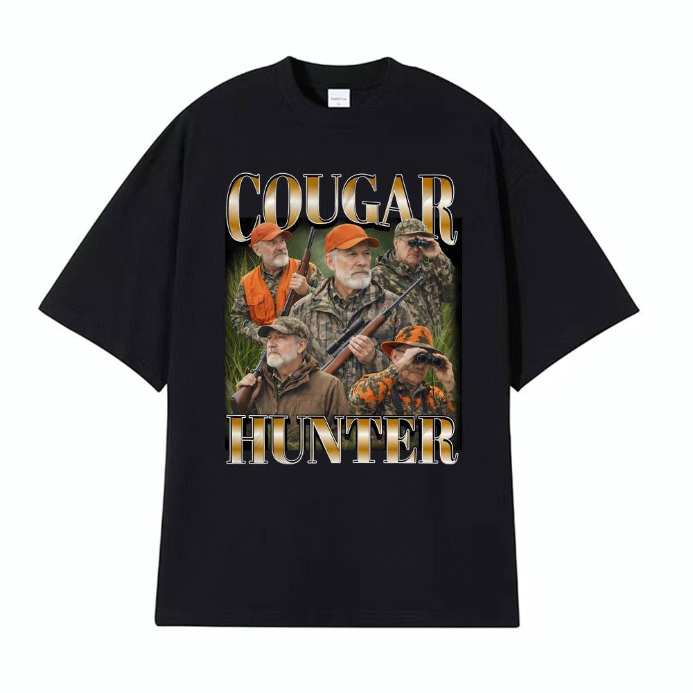 Cougar Hunter Funny Hunting Meme Tshirt Men Women Clothing Fashion Summer Tee Shirt Cotton Oversized Short Sleeve T Shirts Tops