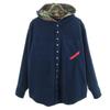 PHINGERIN Made In Japan Long Sleeve Hooded Brushed Cotton Shirt M Navy Men's Used