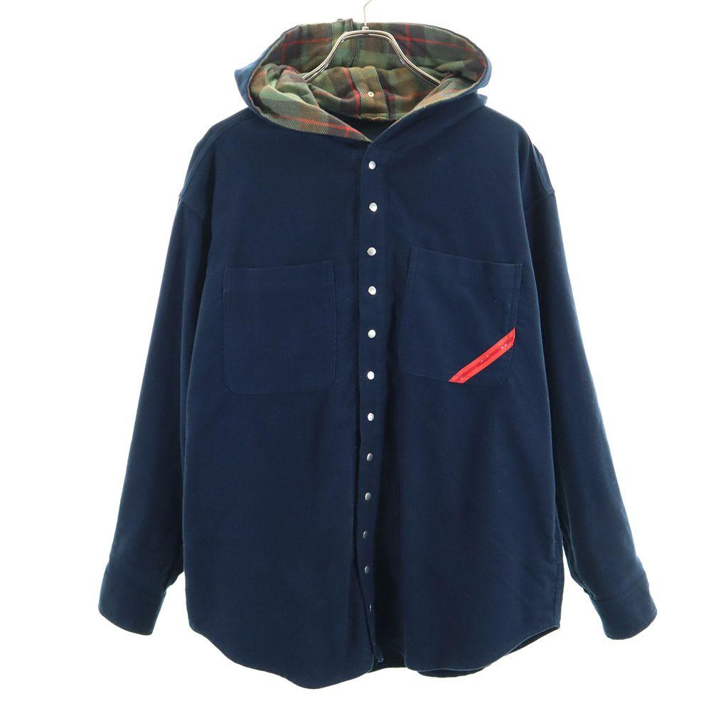 

PHINGERIN сделано в Японии Рубашка с длинным рукавом и капюшоном из матового хлопка M темно-синяя мужская б/у