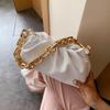 New Women's Soft Leather Thick Chain Cloud Shoulder Bag