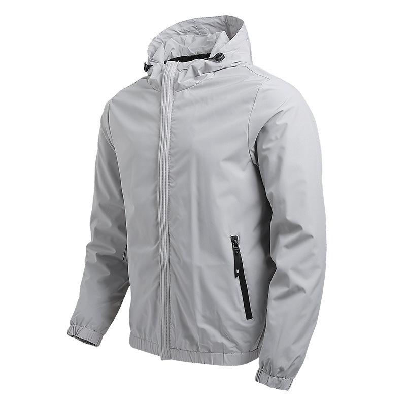 Men's Korean Style Casual Baseball Jacket with Hood - Solid Color, Trendy, Customizable