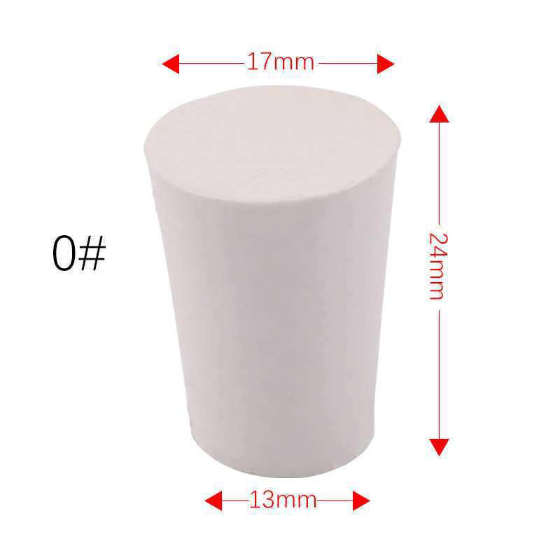 Round Silicone Stopper for Test Tubes and Erlenmeyer Flasks - Piercable and Dense
