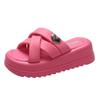 Thick Bottom Moccasin Slippers Women's Outer Cross Soft Bottom Beach Shoes Casual Sandals Slippers