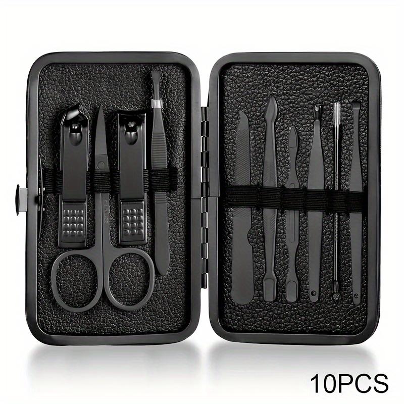 Classic Black Manicure Set Hand Feet Facial Stainless Steel Accessories, All Black Nail Clippers