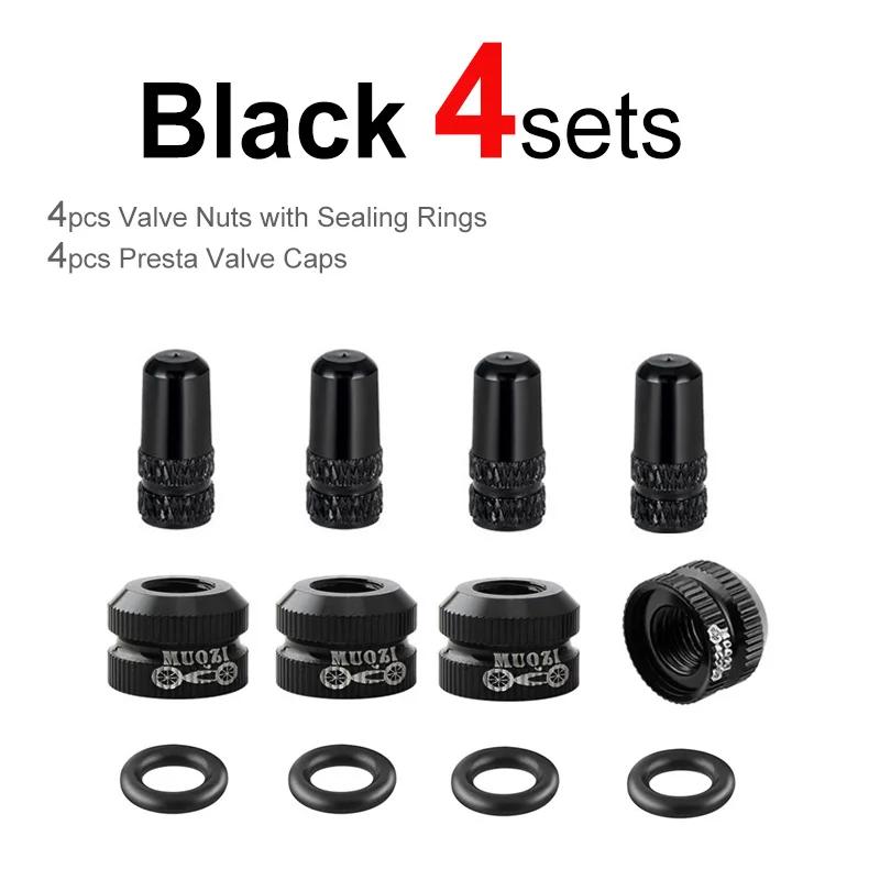2-6 Sets Bicycle Tire Valve Nut with Valve Cap Set for Bike Wheel Tube Protection Screw Dust Cover and Stem Accessories