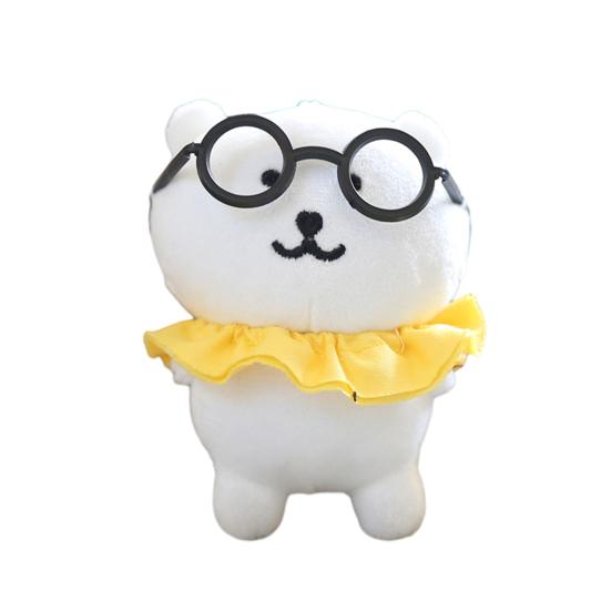 Puppenanhänger mit Brille Denkender Bär Puppe Schlüsselanhänger Anhänger Schultaschenzubehör Weicher Samt