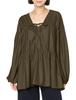 Emi Gathered CGRY F Women's 2-Way Blouse, 13WFB231024,