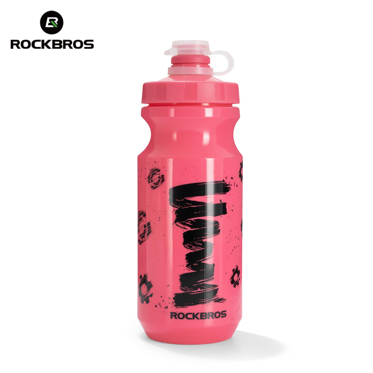 ROCKBROS Cycling Sports Water Bottle Squeeze-to-Drink Quick Hydration Cycling Bottle Outdoor Bicycle Portable 600ml Water Kettle