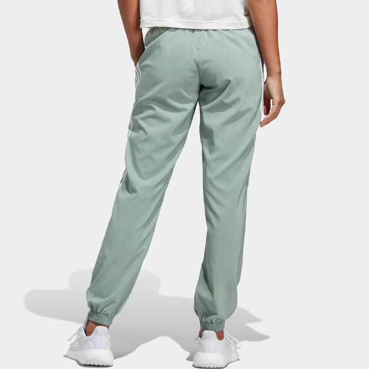 Adidas Train Icons Woven Pants With Logo Print Women Bottoms Silver Grey Green HS2367